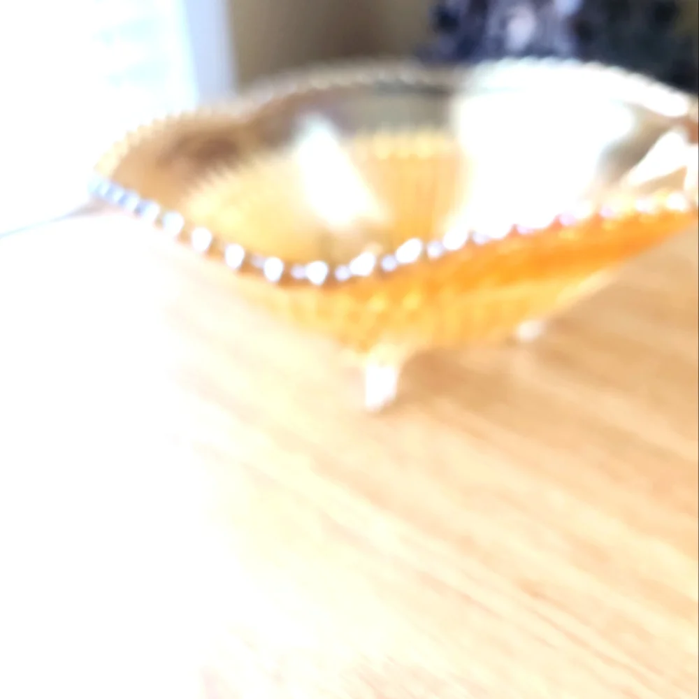 BEADED & FOOTED🧡VIntage Carnival Glass / Bowl🧡 - Picture 3 of 3